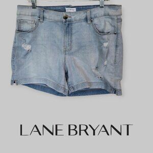 Lane Bryant Blue Denim Jeans Shorts High Rise   Waist Womens  Plus Size 16